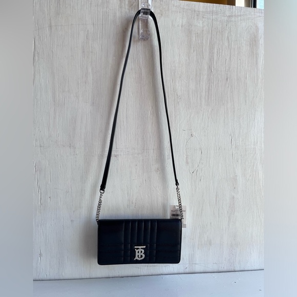 BURBERRY Lola Quilted Leather Wallet on a Strap- Black - Picture 5 of 12